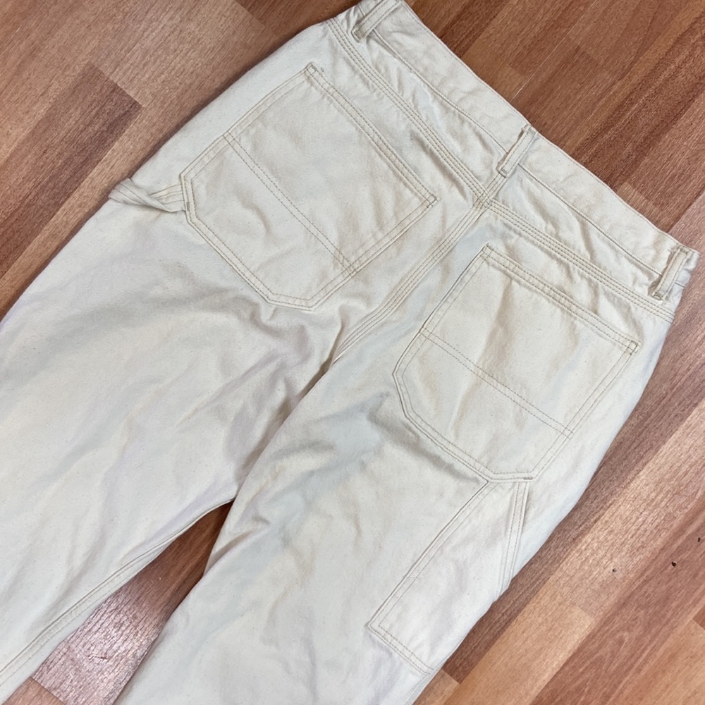TopShop Off white Carpenter Pants size 32X32 - Picture 9 of 12
